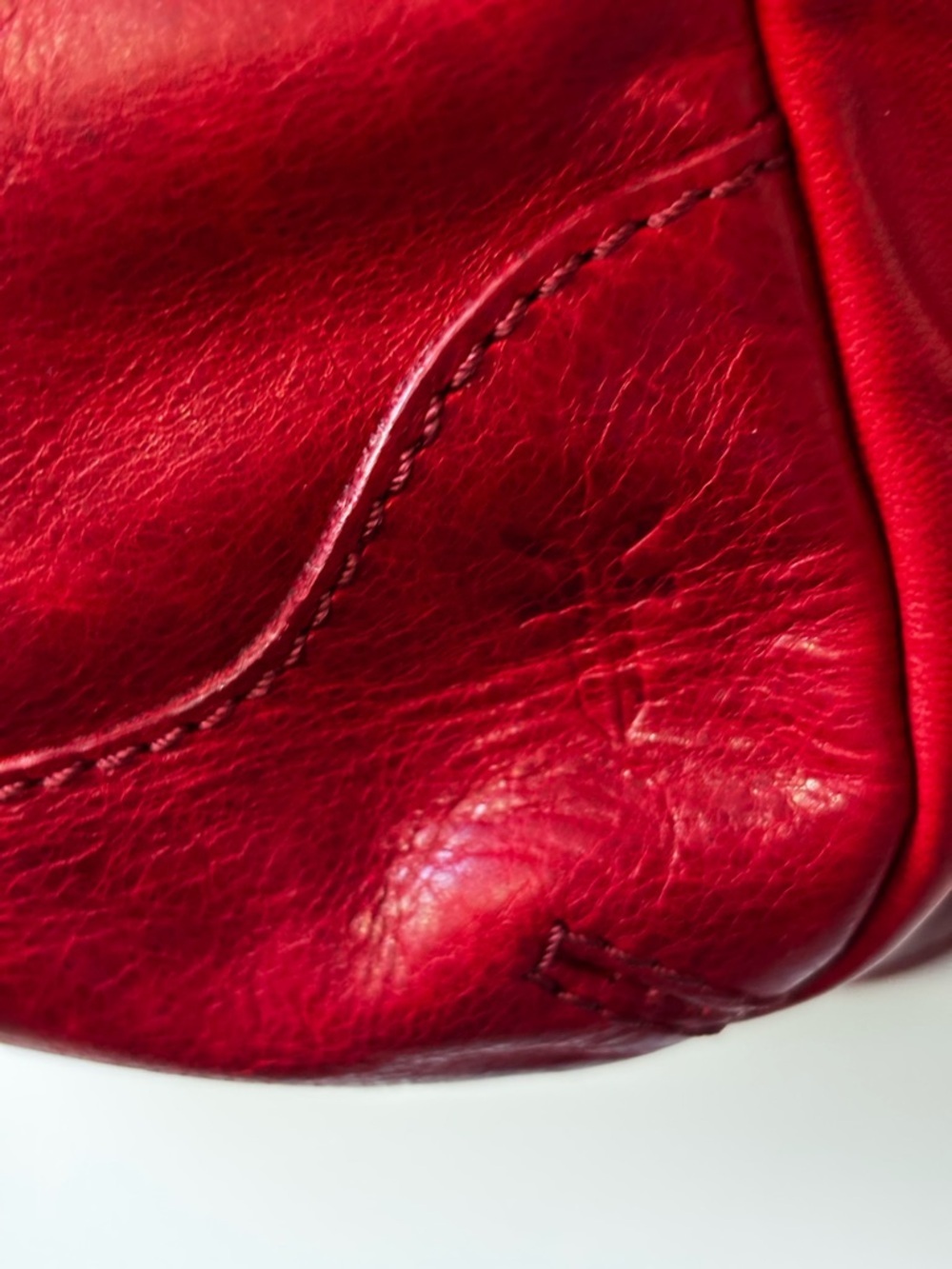 Frye Melissa Leather Backpack with Front Zip Pocket Red - Picture 2 of 9